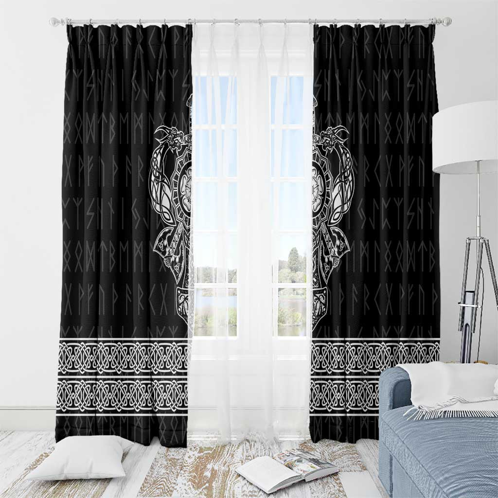 Vikings from Yorkshire Window Curtain Black Spirit of Jorvik - Wonder Print Shop