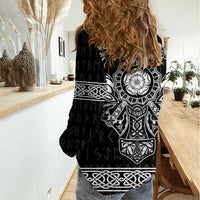 Vikings from Yorkshire Women Casual Shirt Black Spirit of Jorvik - Wonder Print Shop