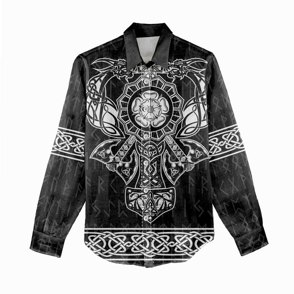 Vikings from Yorkshire Women Casual Shirt Black Spirit of Jorvik - Wonder Print Shop