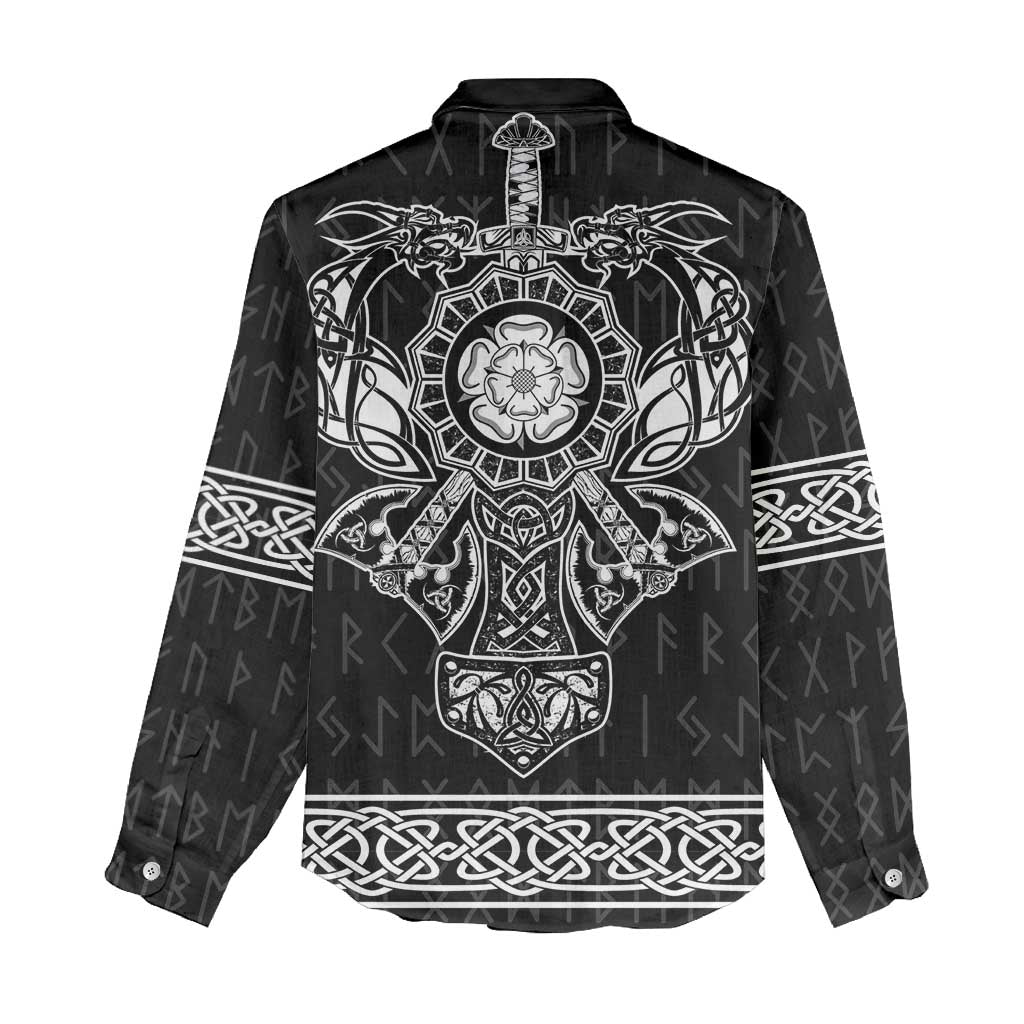 Vikings from Yorkshire Women Casual Shirt Black Spirit of Jorvik - Wonder Print Shop