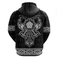 Vikings from Yorkshire Zip Hoodie Black Spirit of Jorvik - Wonder Print Shop