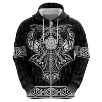 Vikings from Yorkshire Zip Hoodie Black Spirit of Jorvik - Wonder Print Shop