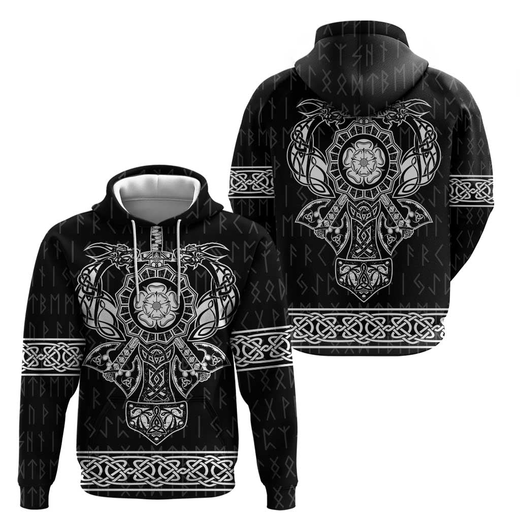 Vikings from Yorkshire Zip Hoodie Black Spirit of Jorvik - Wonder Print Shop