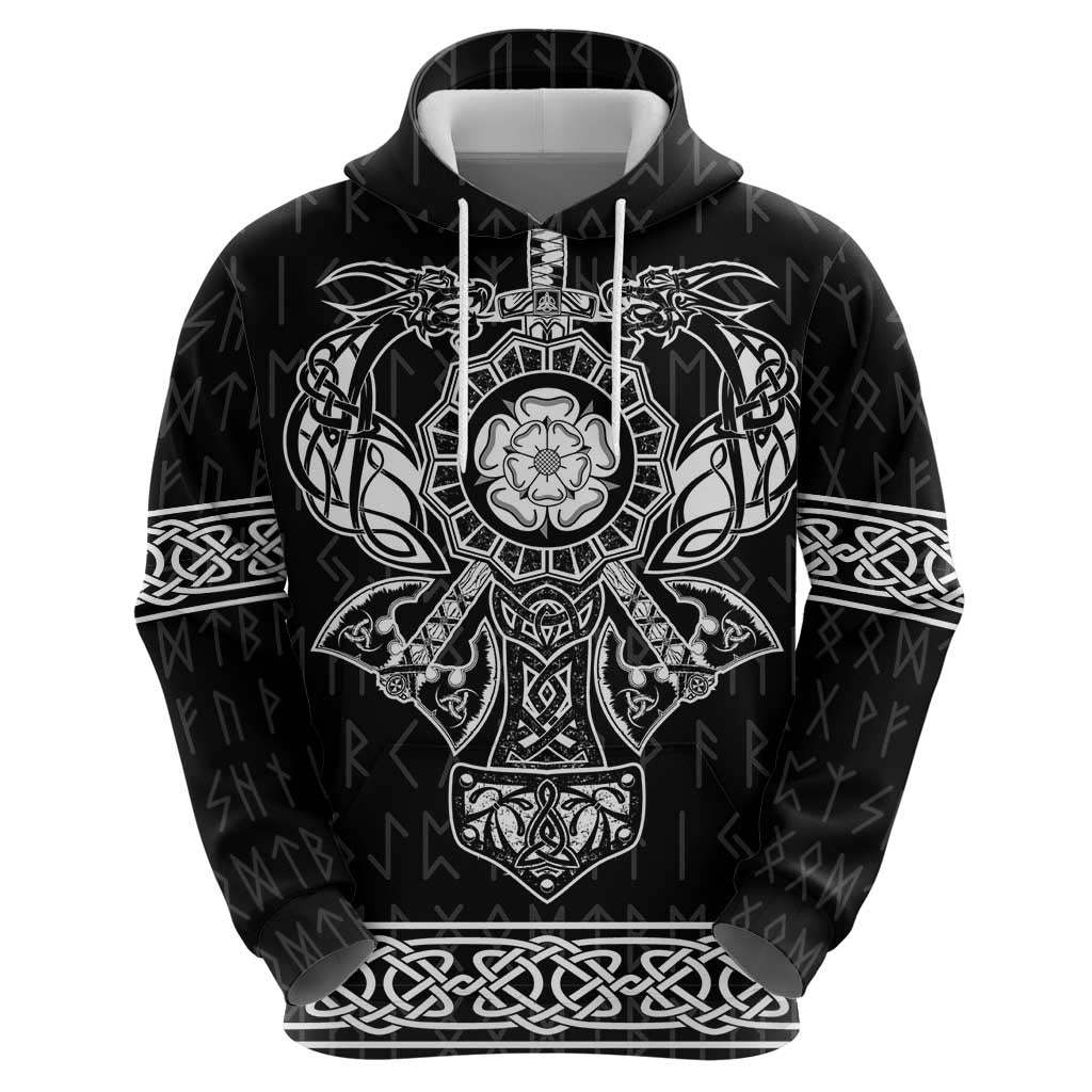 Vikings from Yorkshire Zip Hoodie Black Spirit of Jorvik - Wonder Print Shop