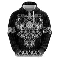 Vikings from Yorkshire Zip Hoodie Black Spirit of Jorvik - Wonder Print Shop