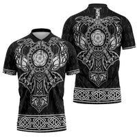 Vikings from Yorkshire Zipper Polo Shirt Black Spirit of Jorvik - Wonder Print Shop