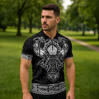 Vikings from Yorkshire Zipper Polo Shirt Black Spirit of Jorvik - Wonder Print Shop