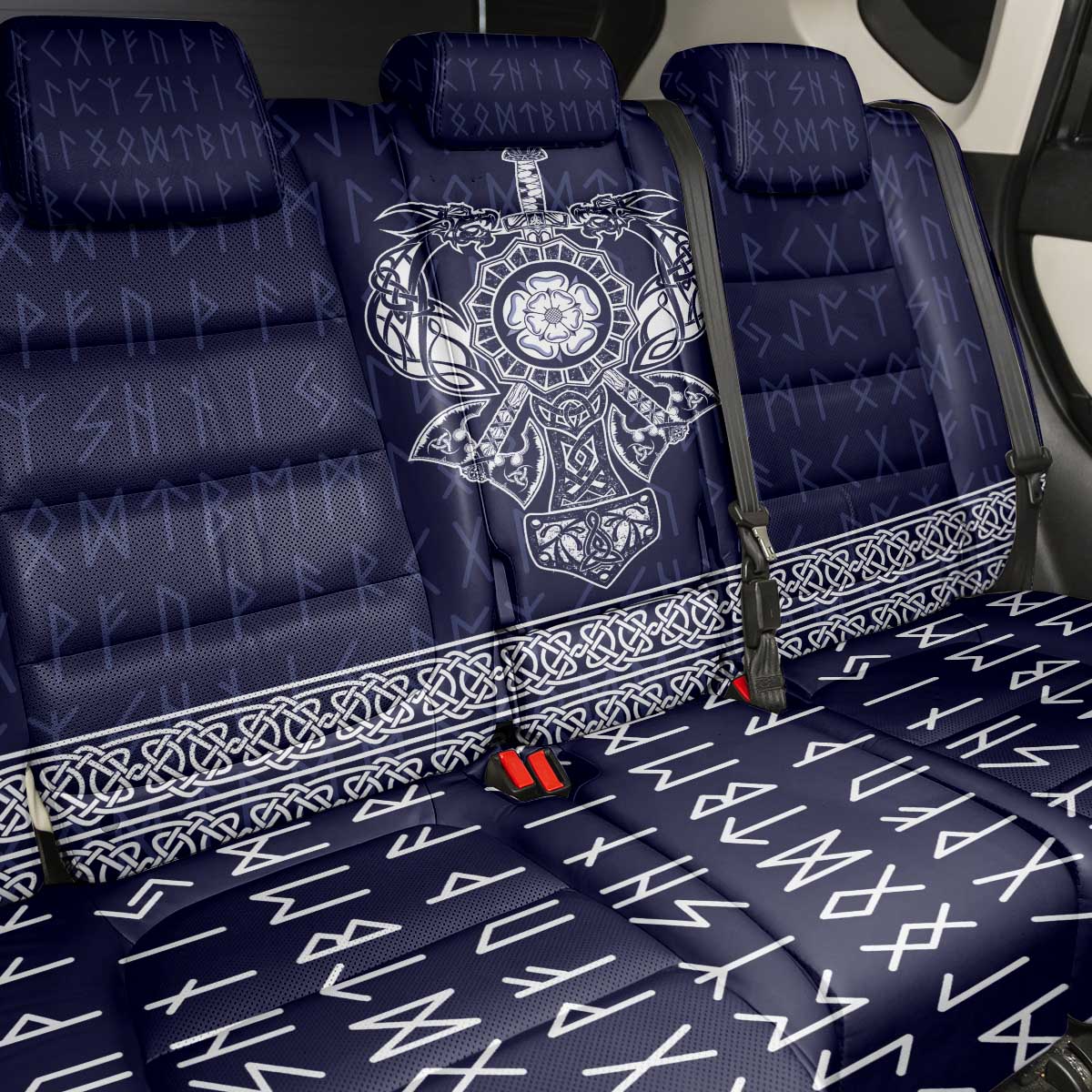 Vikings from Yorkshire Back Car Seat Cover Blue Spirit of Jorvik - Wonder Print Shop