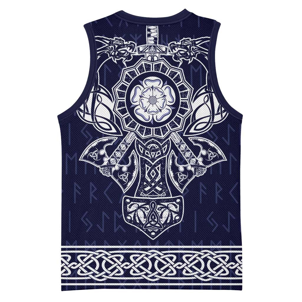 Vikings from Yorkshire Basketball Jersey Blue Spirit of Jorvik - Wonder Print Shop