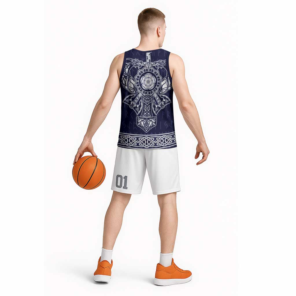 Vikings from Yorkshire Basketball Jersey Blue Spirit of Jorvik - Wonder Print Shop