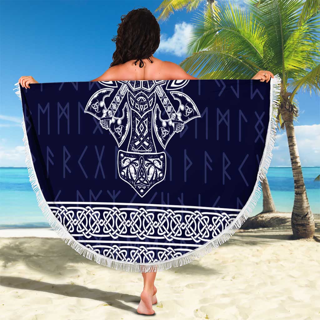 Vikings from Yorkshire Beach Blanket Blue Spirit of Jorvik - Wonder Print Shop