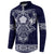 Vikings from Yorkshire Button Sweatshirt Blue Spirit of Jorvik - Wonder Print Shop