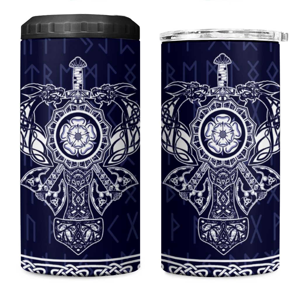 Vikings from Yorkshire 4 in 1 Can Cooler Tumbler Blue Spirit of Jorvik - Wonder Print Shop