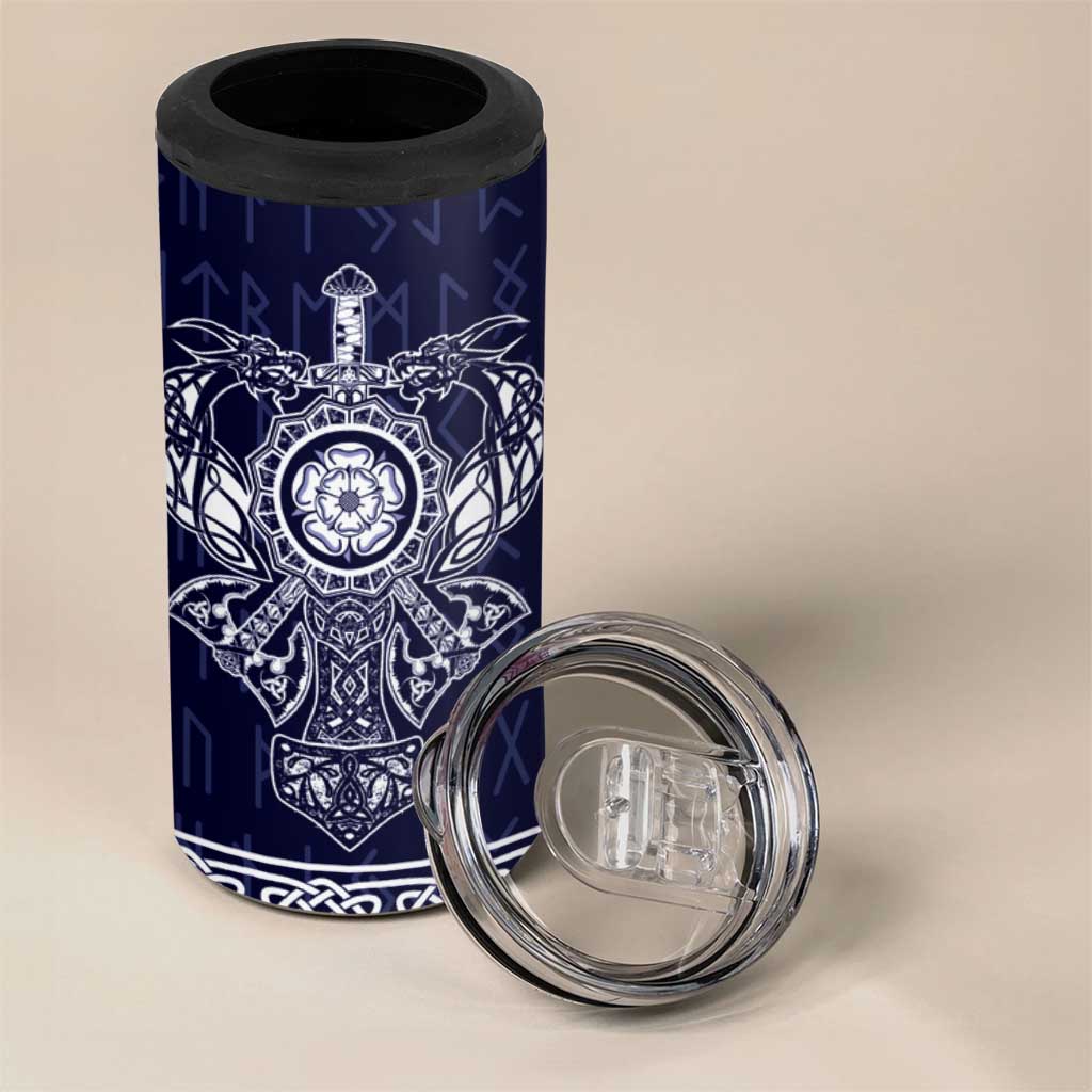 Vikings from Yorkshire 4 in 1 Can Cooler Tumbler Blue Spirit of Jorvik - Wonder Print Shop