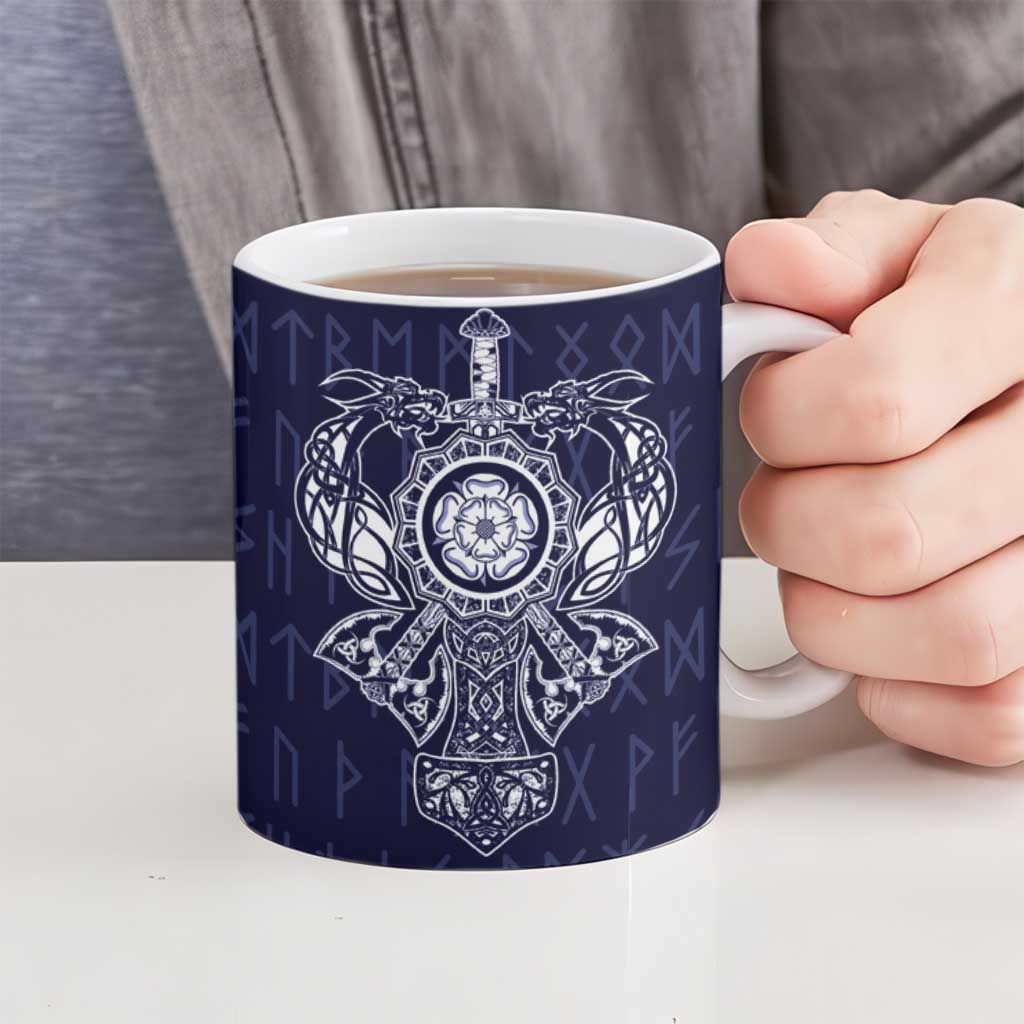 Vikings from Yorkshire Ceramic Mug Blue Spirit of Jorvik - Wonder Print Shop