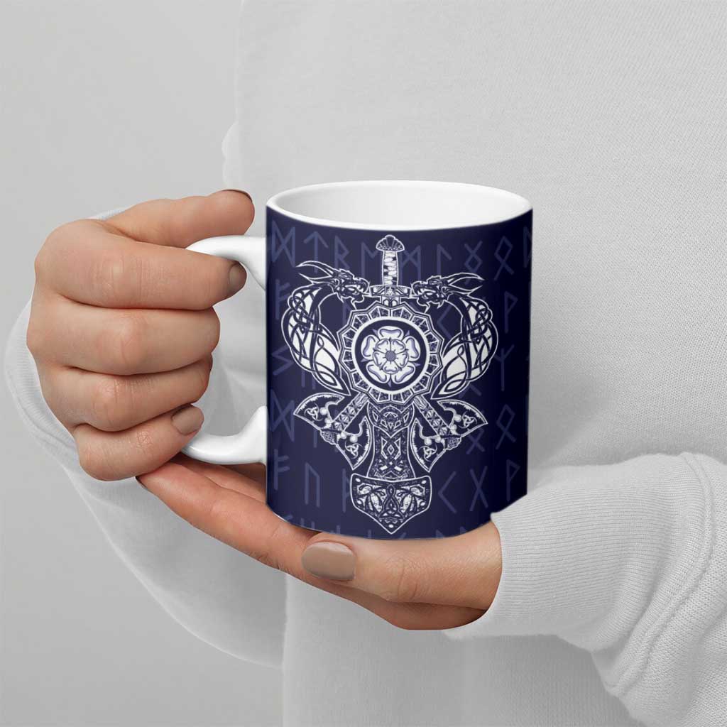 Vikings from Yorkshire Ceramic Mug Blue Spirit of Jorvik - Wonder Print Shop