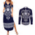 Vikings from Yorkshire Couples Matching Summer Maxi Dress and Long Sleeve Button Shirt Blue Spirit of Jorvik - Wonder Print Shop