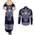 Vikings from Yorkshire Couples Matching Summer Maxi Dress and Long Sleeve Button Shirt Blue Spirit of Jorvik - Wonder Print Shop