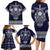 Vikings from Yorkshire Family Matching Long Sleeve Bodycon Dress and Hawaiian Shirt Blue Spirit of Jorvik - Wonder Print Shop