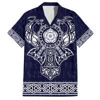 Vikings from Yorkshire Family Matching Long Sleeve Bodycon Dress and Hawaiian Shirt Blue Spirit of Jorvik - Wonder Print Shop