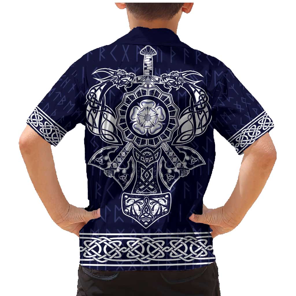 Vikings from Yorkshire Family Matching Mermaid Dress and Hawaiian Shirt Blue Spirit of Jorvik - Wonder Print Shop