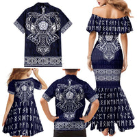 Vikings from Yorkshire Family Matching Mermaid Dress and Hawaiian Shirt Blue Spirit of Jorvik - Wonder Print Shop