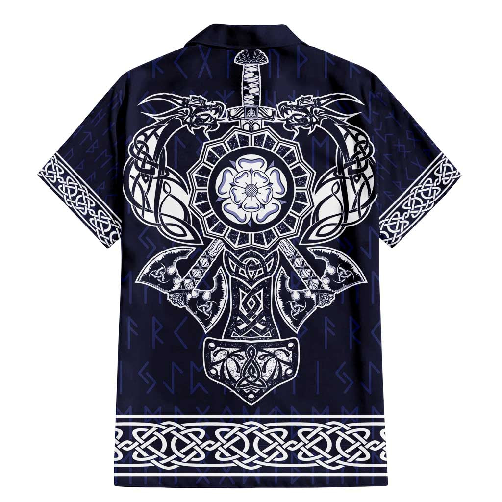 Vikings from Yorkshire Family Matching Mermaid Dress and Hawaiian Shirt Blue Spirit of Jorvik - Wonder Print Shop