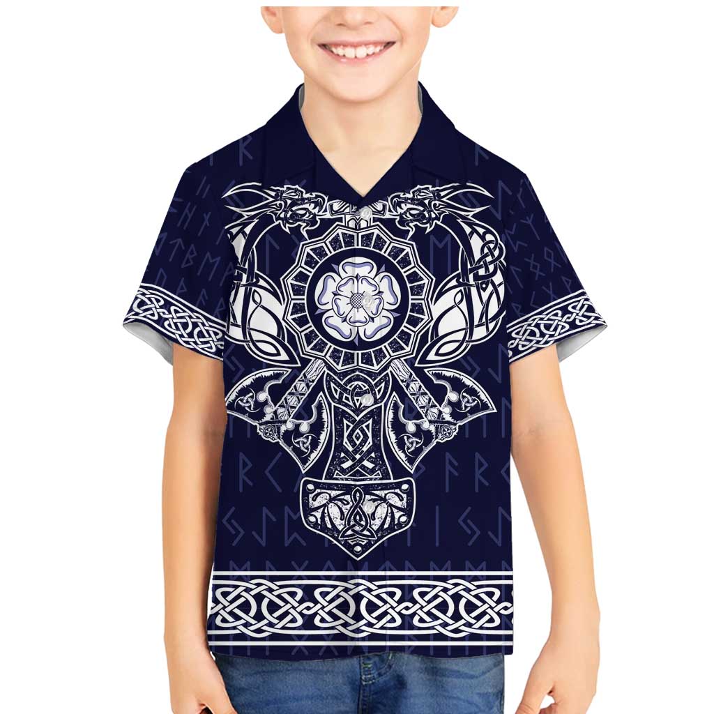 Vikings from Yorkshire Family Matching Mermaid Dress and Hawaiian Shirt Blue Spirit of Jorvik - Wonder Print Shop