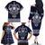 Vikings from Yorkshire Family Matching Off The Shoulder Long Sleeve Dress and Hawaiian Shirt Blue Spirit of Jorvik - Wonder Print Shop