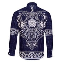 Vikings from Yorkshire Family Matching Off Shoulder Maxi Dress and Hawaiian Shirt Blue Spirit of Jorvik - Wonder Print Shop