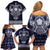 Vikings from Yorkshire Family Matching Off Shoulder Short Dress and Hawaiian Shirt Blue Spirit of Jorvik - Wonder Print Shop