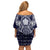 Vikings from Yorkshire Family Matching Off Shoulder Short Dress and Hawaiian Shirt Blue Spirit of Jorvik - Wonder Print Shop
