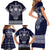Vikings from Yorkshire Family Matching Short Sleeve Bodycon Dress and Hawaiian Shirt Blue Spirit of Jorvik - Wonder Print Shop