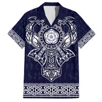 Vikings from Yorkshire Family Matching Short Sleeve Bodycon Dress and Hawaiian Shirt Blue Spirit of Jorvik - Wonder Print Shop