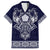 Vikings from Yorkshire Family Matching Short Sleeve Bodycon Dress and Hawaiian Shirt Blue Spirit of Jorvik - Wonder Print Shop