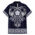 Vikings from Yorkshire Family Matching Short Sleeve Bodycon Dress and Hawaiian Shirt Blue Spirit of Jorvik - Wonder Print Shop