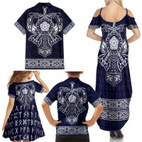 Vikings from Yorkshire Family Matching Summer Maxi Dress and Hawaiian Shirt Blue Spirit of Jorvik - Wonder Print Shop
