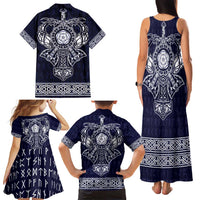 Vikings from Yorkshire Family Matching Tank Maxi Dress and Hawaiian Shirt Blue Spirit of Jorvik - Wonder Print Shop