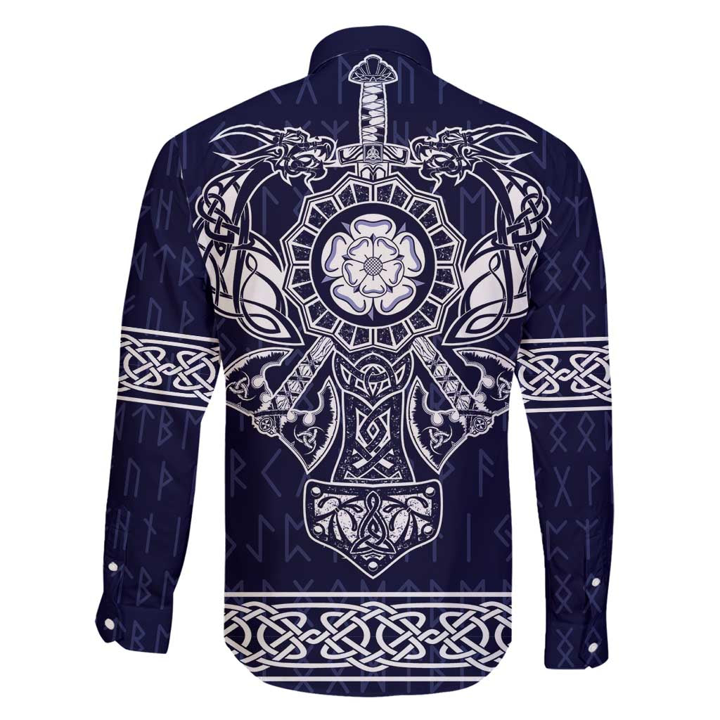 Vikings from Yorkshire Family Matching Tank Maxi Dress and Hawaiian Shirt Blue Spirit of Jorvik - Wonder Print Shop