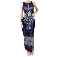 Vikings from Yorkshire Family Matching Tank Maxi Dress and Hawaiian Shirt Blue Spirit of Jorvik - Wonder Print Shop