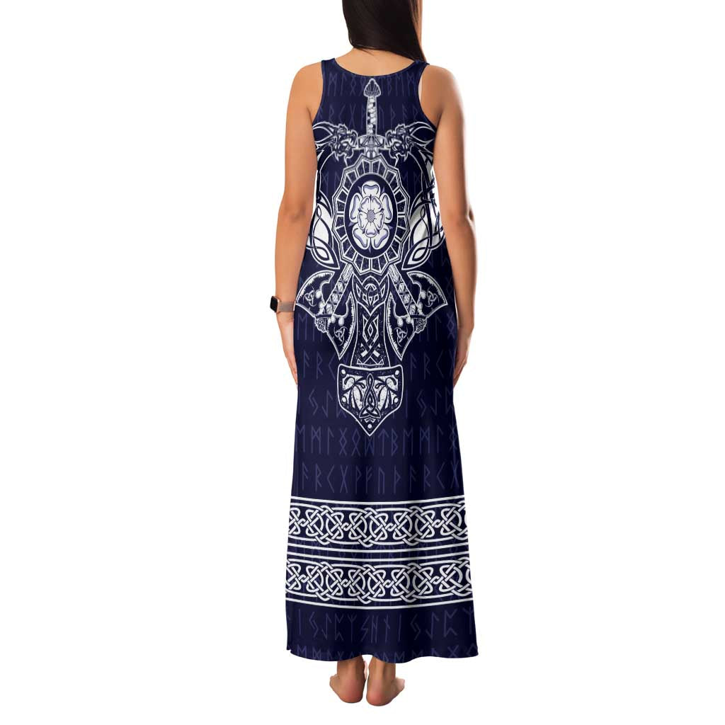 Vikings from Yorkshire Family Matching Tank Maxi Dress and Hawaiian Shirt Blue Spirit of Jorvik - Wonder Print Shop