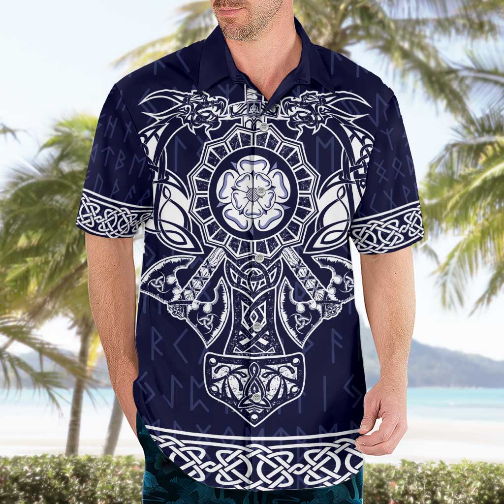 Vikings from Yorkshire Hawaiian Shirt Blue Spirit of Jorvik - Wonder Print Shop