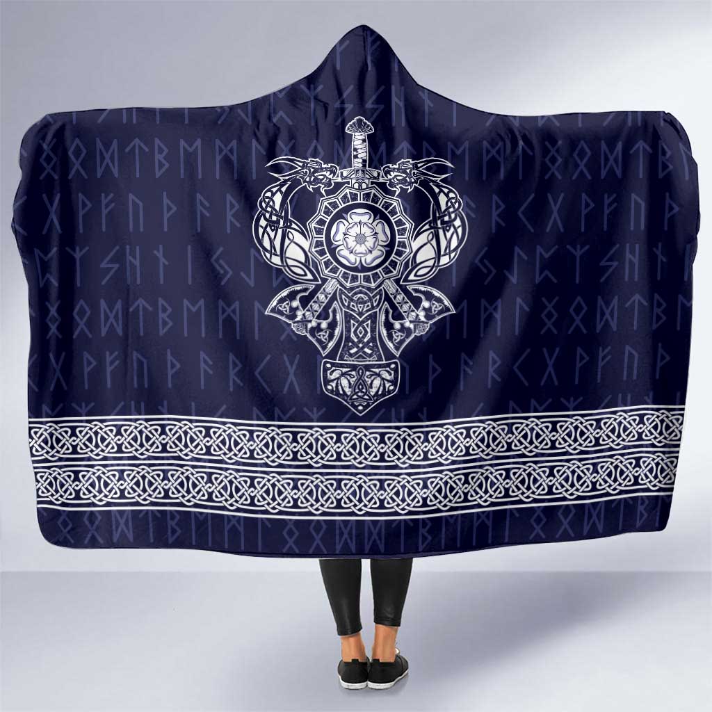 Vikings from Yorkshire Hooded Blanket Blue Spirit of Jorvik - Wonder Print Shop