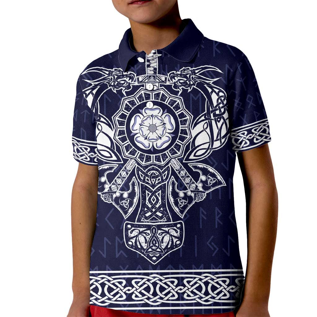 Vikings from Yorkshire Kid Polo Shirt Blue Spirit of Jorvik - Wonder Print Shop