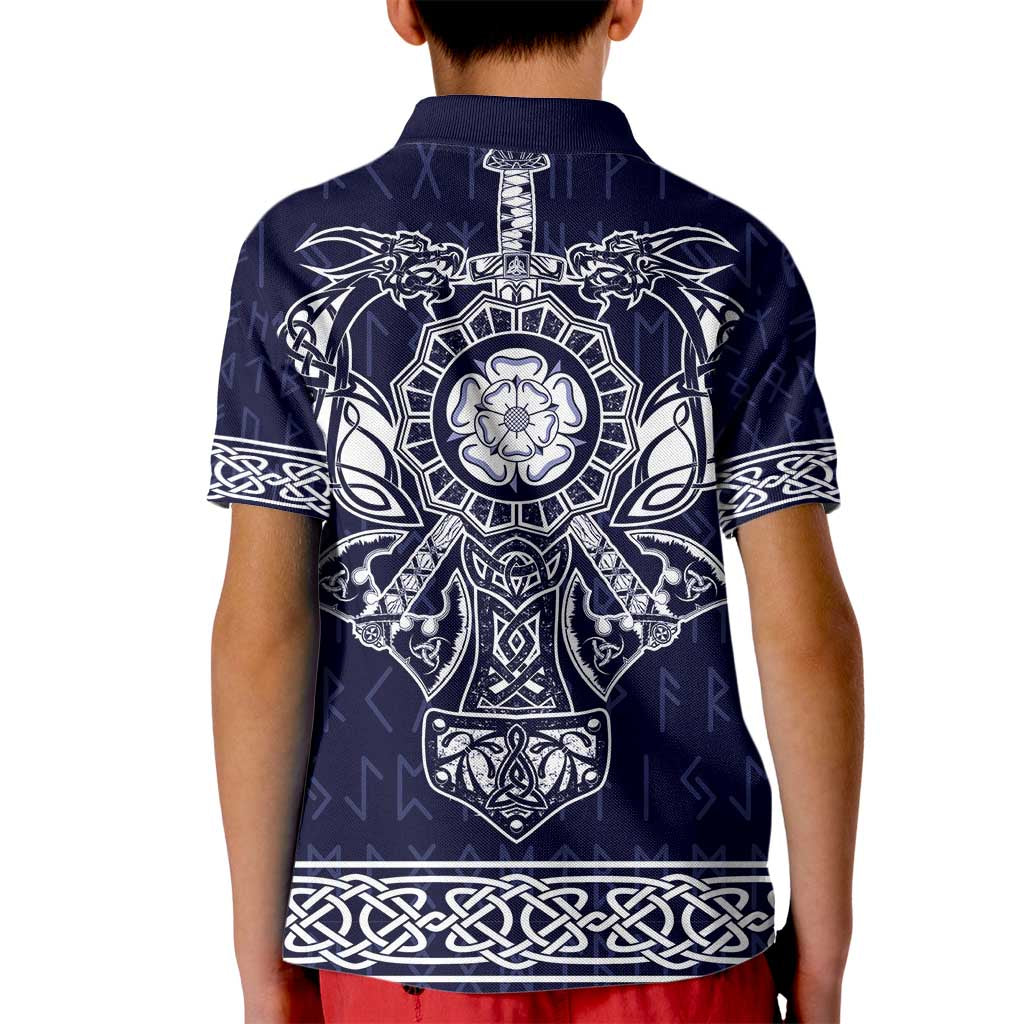 Vikings from Yorkshire Kid Polo Shirt Blue Spirit of Jorvik - Wonder Print Shop