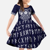 Vikings from Yorkshire Kid Short Sleeve Dress Blue Spirit of Jorvik - Wonder Print Shop