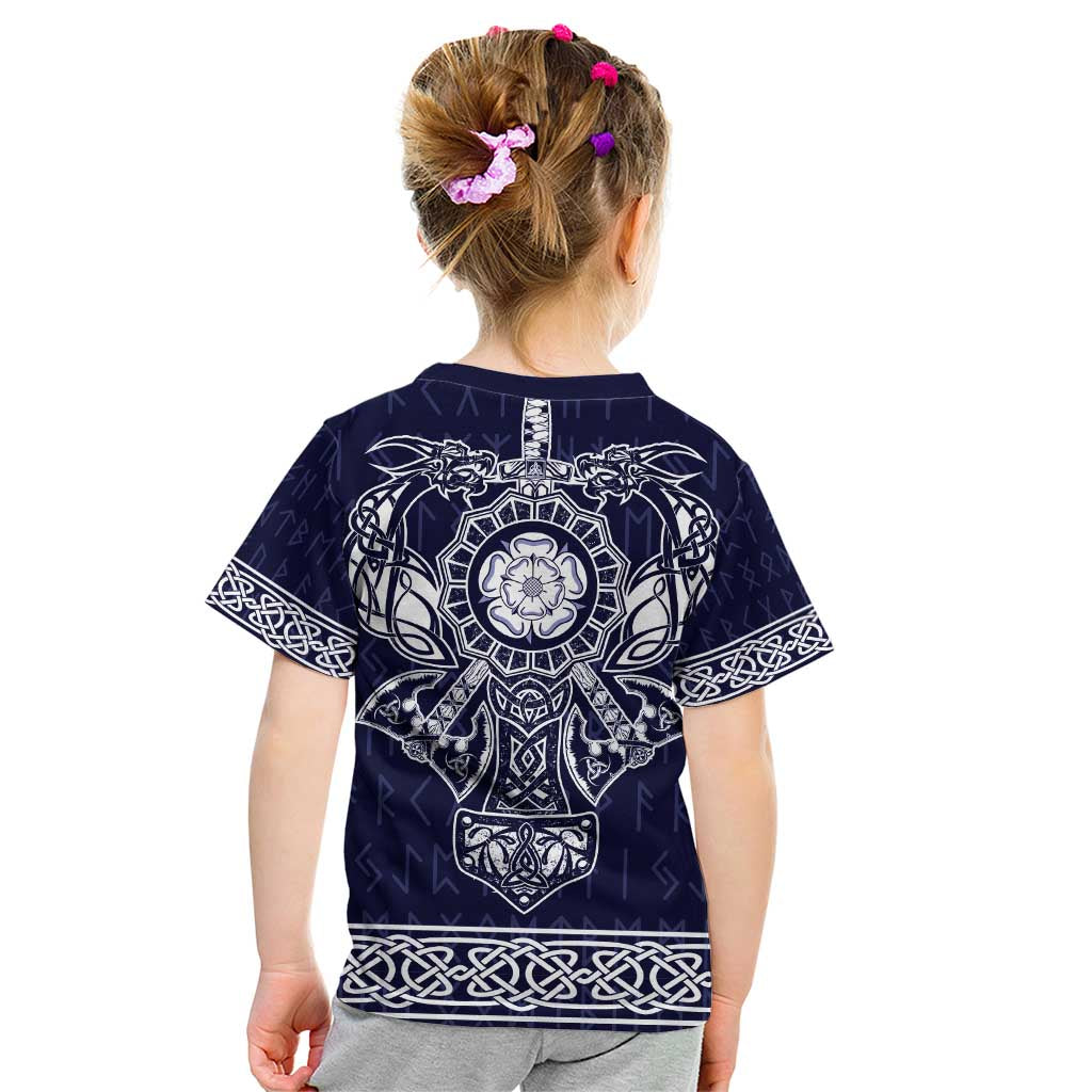 Vikings from Yorkshire Kid T Shirt Blue Spirit of Jorvik - Wonder Print Shop
