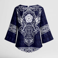 Vikings from Yorkshire Kimono Sleeve Blouse Blue Spirit of Jorvik - Wonder Print Shop