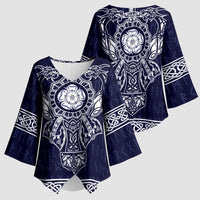Vikings from Yorkshire Kimono Sleeve Blouse Blue Spirit of Jorvik - Wonder Print Shop