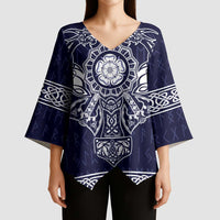 Vikings from Yorkshire Kimono Sleeve Blouse Blue Spirit of Jorvik - Wonder Print Shop